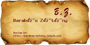 Barabás Zétény névjegykártya